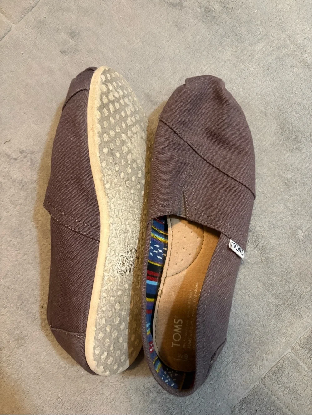 Toms Women's Canvas Slip-On Loafers in Dark Grey